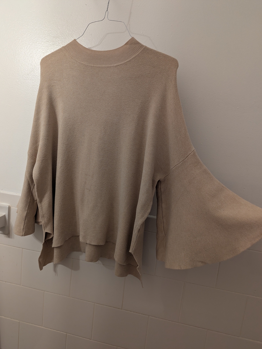 Women’s Beige Bell Sleeve Sweater